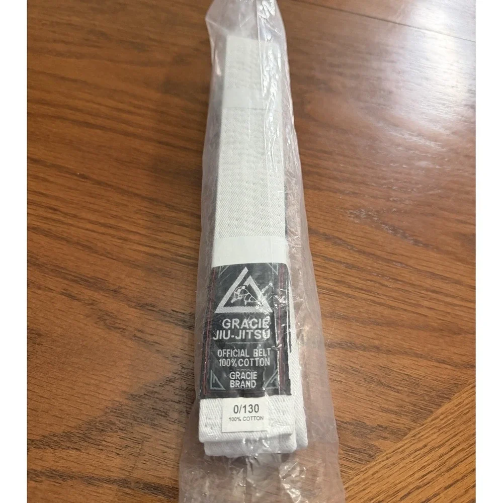 Gracie Jiu - Jitsu Official Belt White 0/130 100% Cotton Martial Arts New